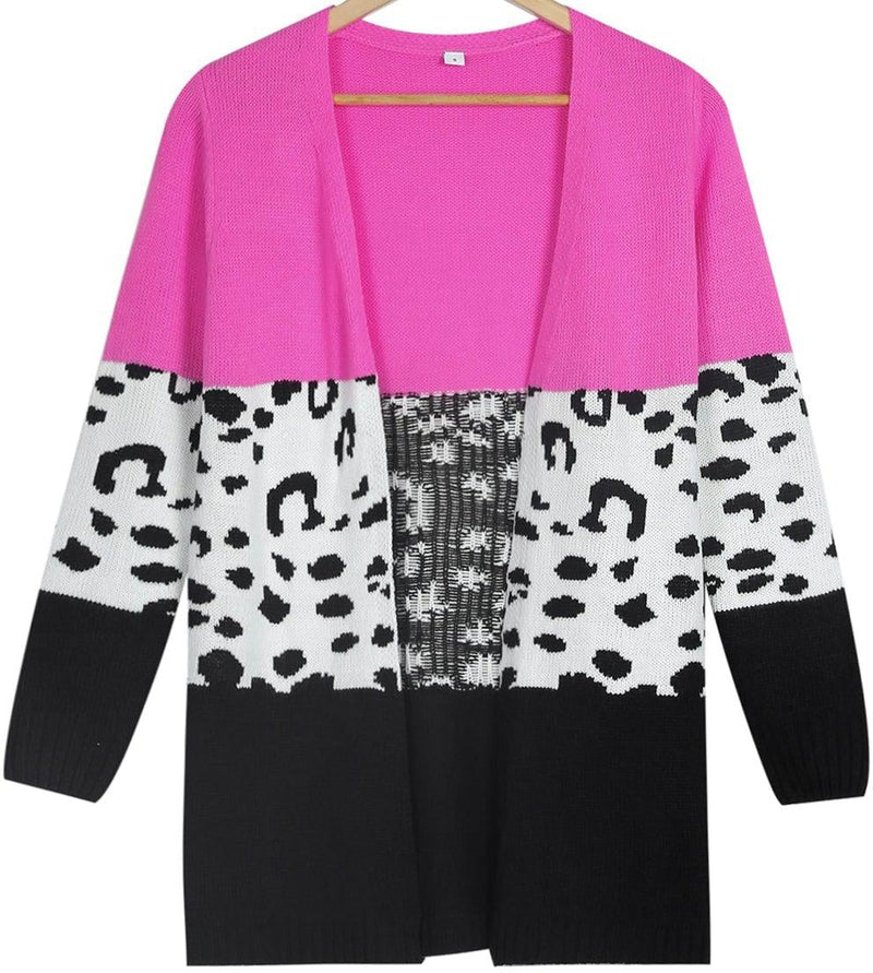 Monci - Pink cardigan med leopardmønster