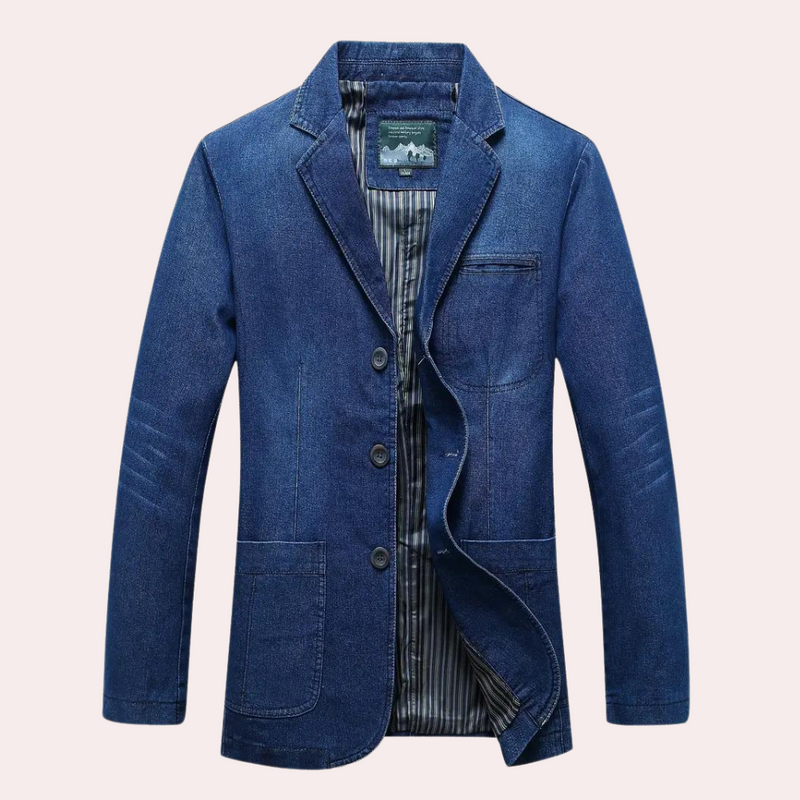 Stilig og Komfortabel Denim Blazer for Menn