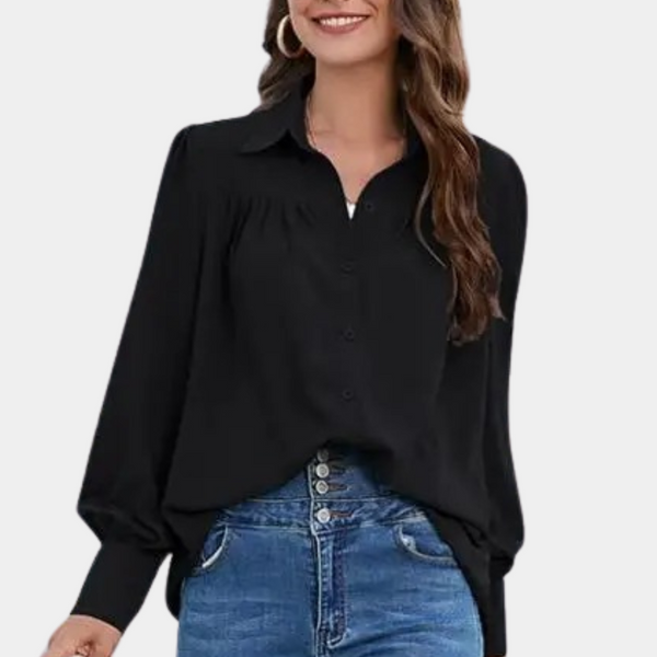 Elegant og komfortabel damesbluse med lange ermer