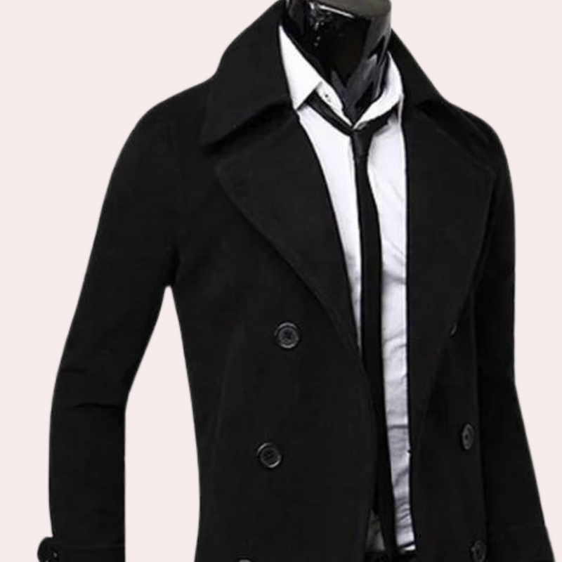 Elegant og varm dobbeltspent trenchcoat for menn