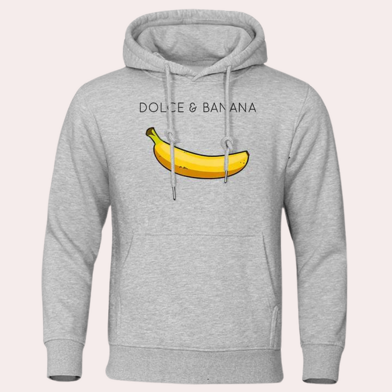 Stilig og komfortabel hettegenser med bananerprint