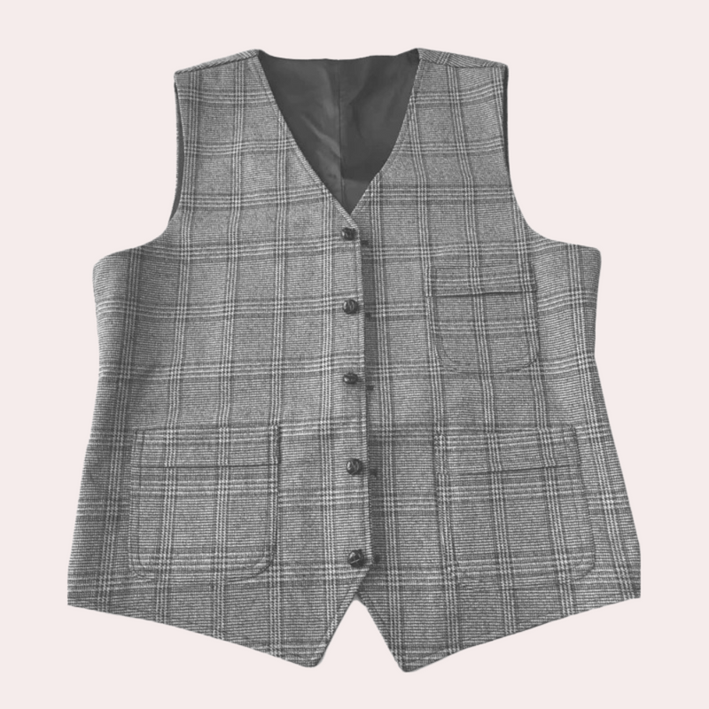 Elegant rutete vest for menn