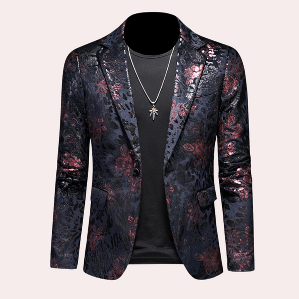 Elegant blazer med blomstermønster for menn