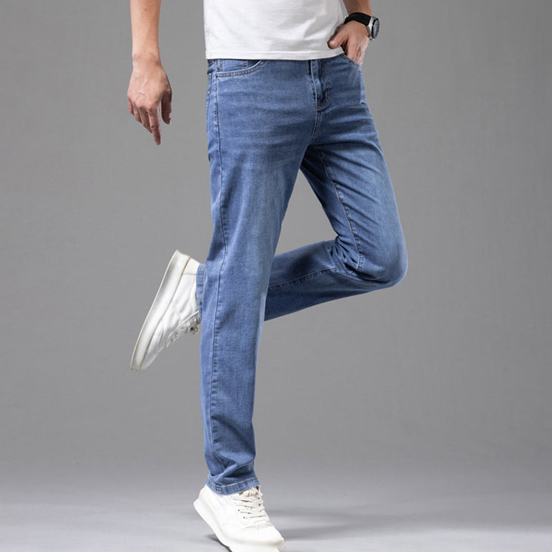 Behagelige rette passform-jeans for menn