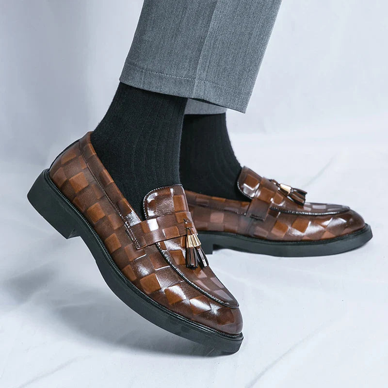 Elegant og komfortabel skinnloafers for menn