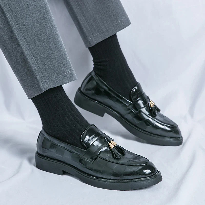 Elegant og komfortabel skinnloafers for menn