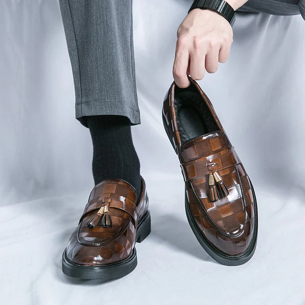 Elegant og komfortabel skinnloafers for menn