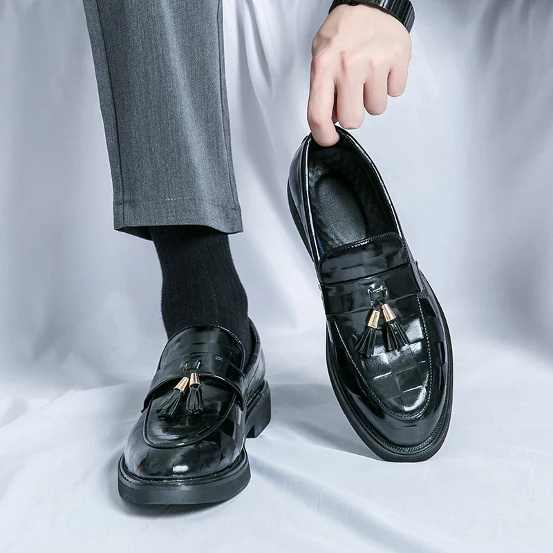 Elegant og komfortabel skinnloafers for menn