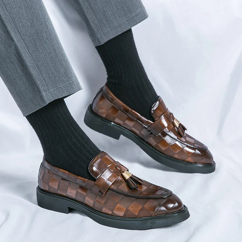 Elegant og komfortabel skinnloafers for menn