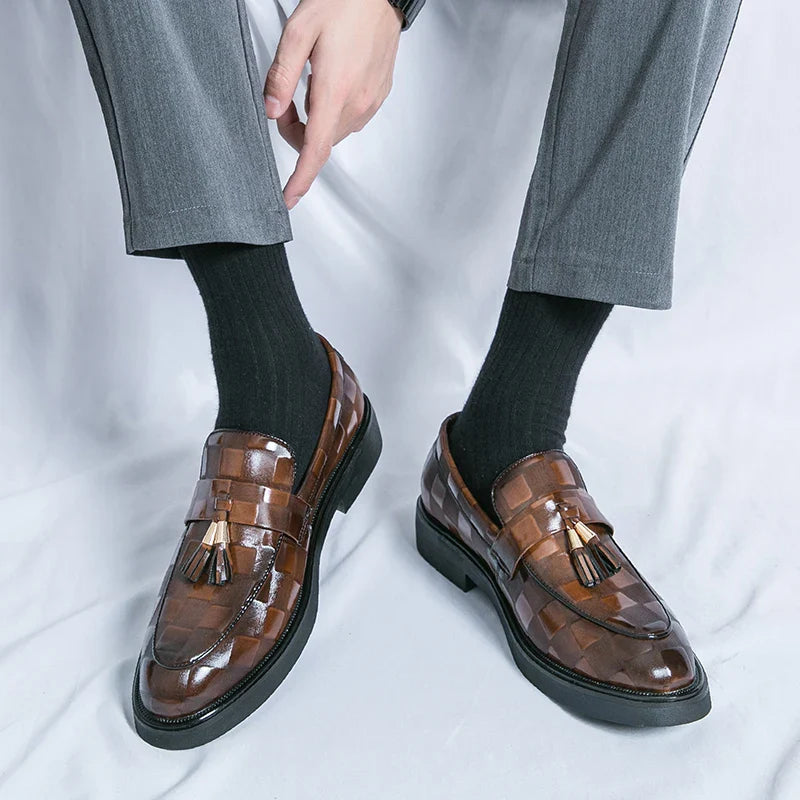 Elegant og komfortabel skinnloafers for menn