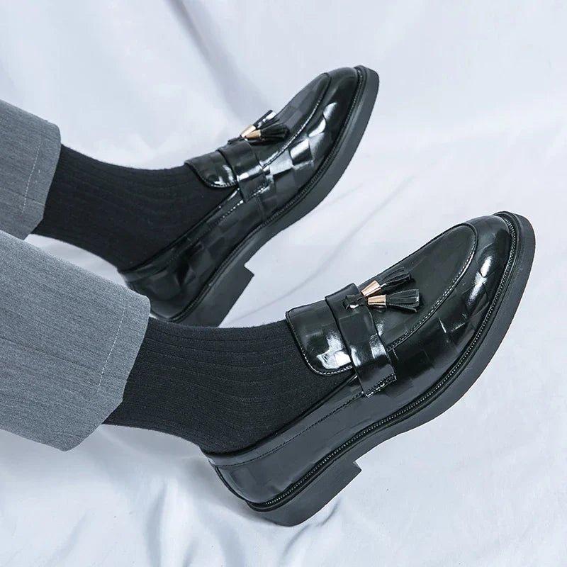 Elegant og komfortabel skinnloafers for menn