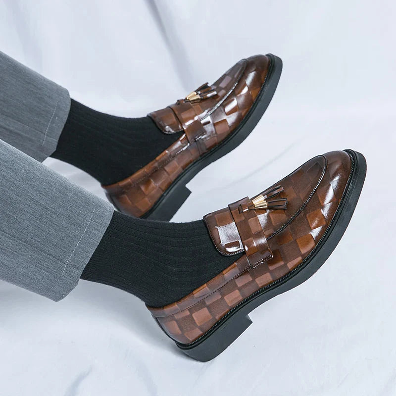 Elegant og komfortabel skinnloafers for menn