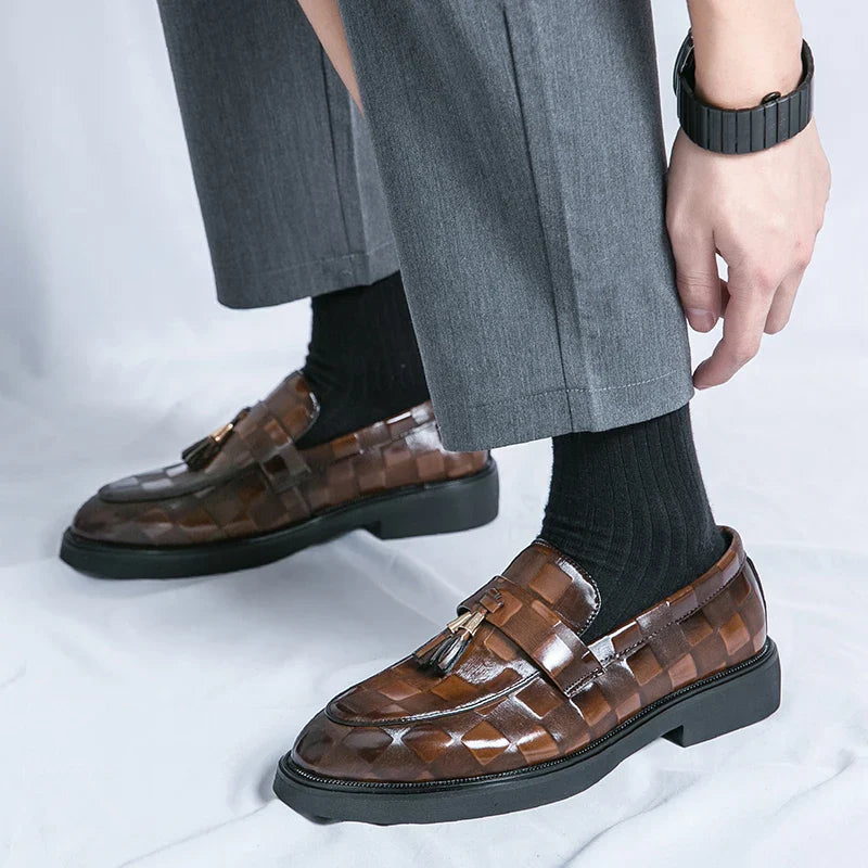 Elegant og komfortabel skinnloafers for menn