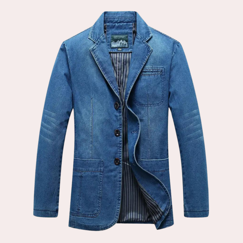 Stilig og Komfortabel Denim Blazer for Menn