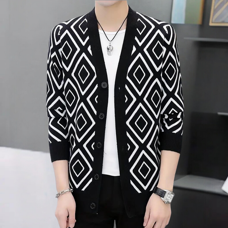 Elegant Cardigan for Menn i Mykt Materiale