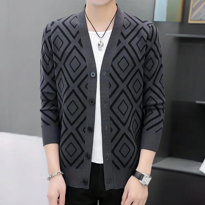 Elegant Cardigan for Menn i Mykt Materiale